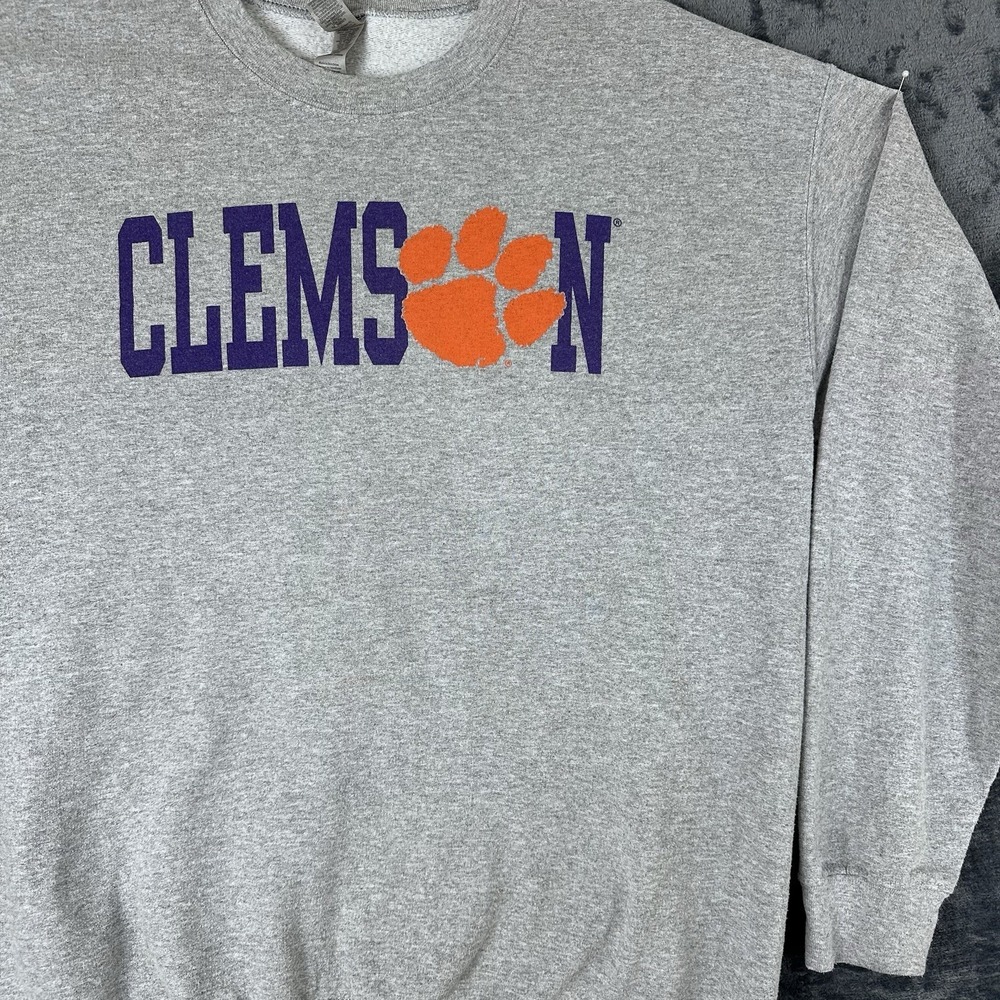 Clemson Tigers Gildan Sweatshirt Mens L Gray/Orange   NNCA Football Champion
